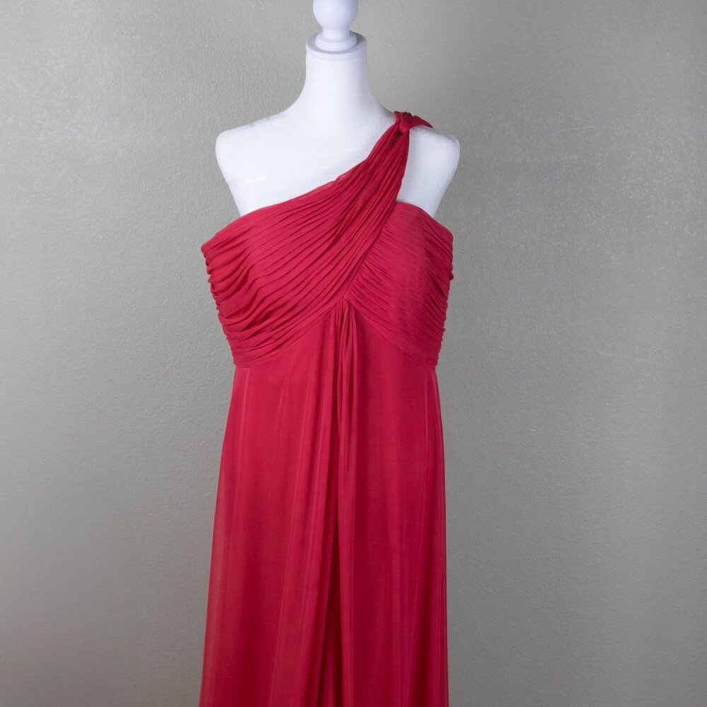 👗 Alex Evenings One-Shoulder Gown 💕 Coral Red – Size 14